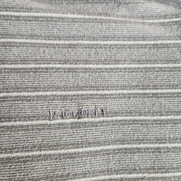 Patagonia Lightweight Fleece Pullover 1/4 Zip Youth L 12 Gray Striped‎ - Picture 3 of 11